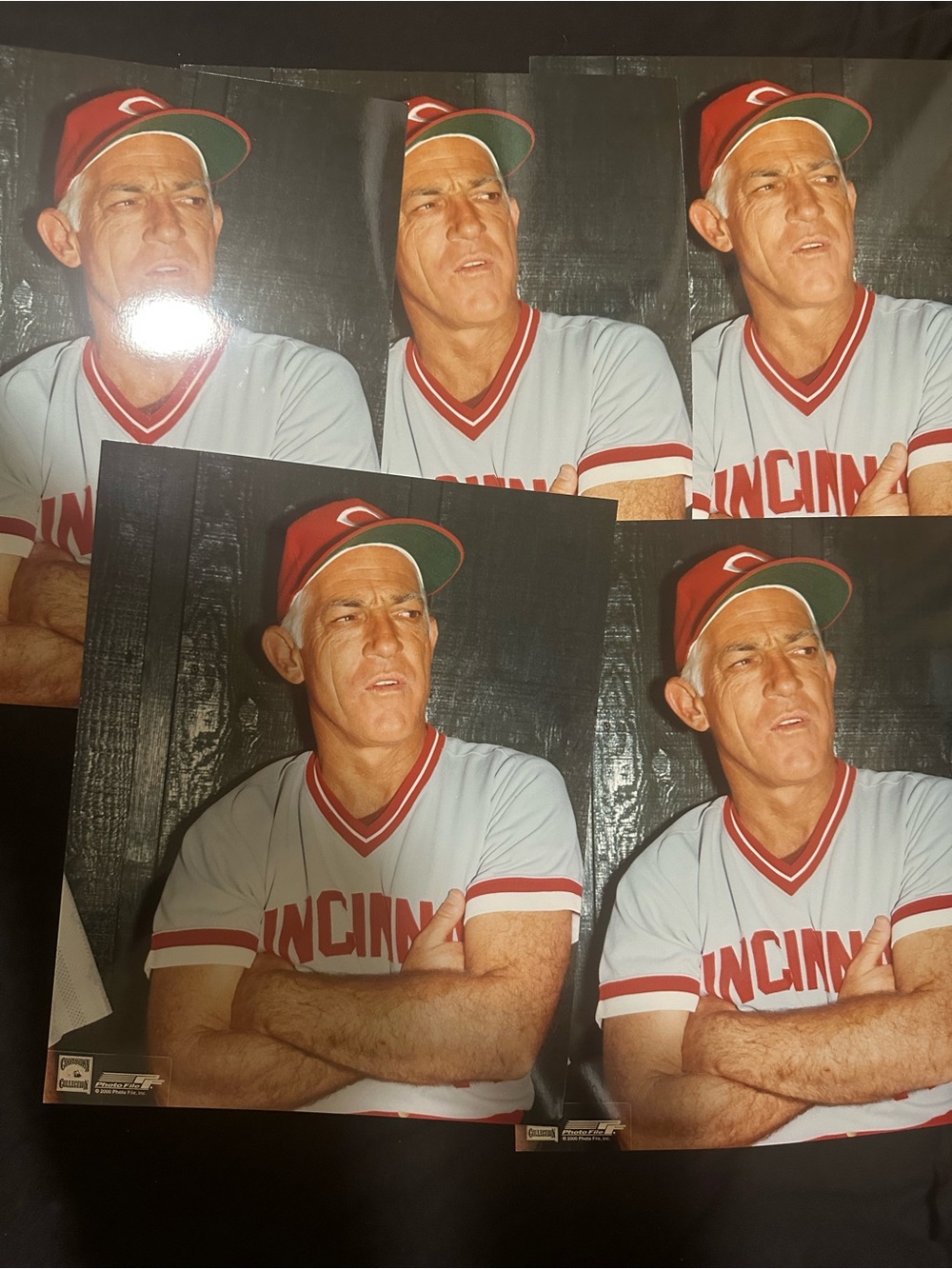 Lot of 5 sparky Anderson Vintage Cincinnati reds Baseball Photo Print lot